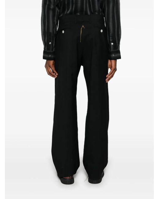 AIREI Black Wool Trousers for men