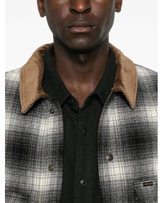 Filson Black Long-Sleeve Checked Overshirt for men