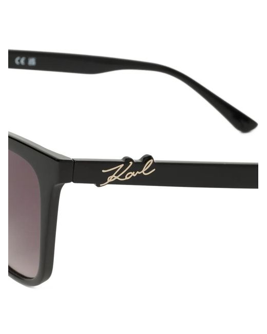Karl Lagerfeld Gray Geometric-Frame Logo-Detail Sunglasses