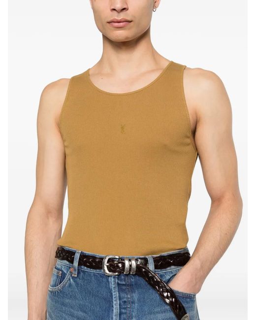 Saint Laurent Natural Ribbed Vest for men