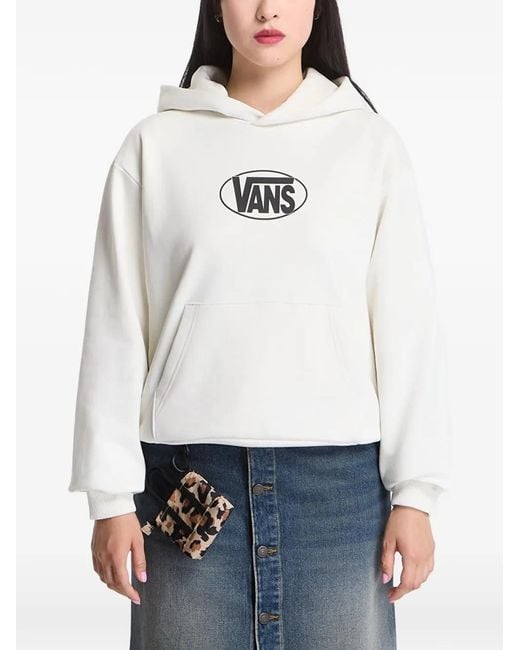 Vans White Hoodie À Logo Imprimé