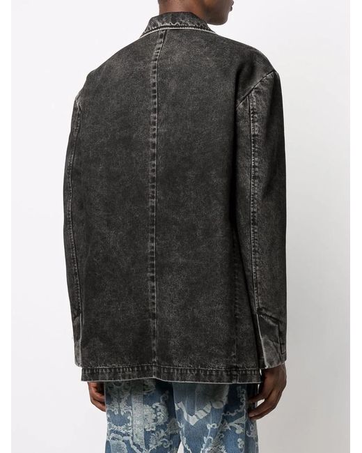 DIESEL Black D-Blaz Single-Breasted Denim Blazer for men