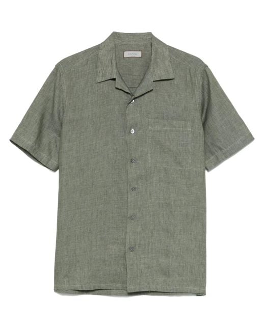 Canali Green Linen Shirt for men