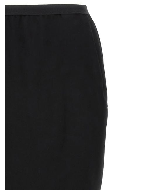 Rick Owens Pillar Maxi-Rok Met Split in het Black