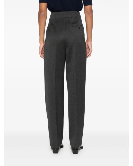 Victoria Beckham Gray Tapered-Hose Mit Hohem Bund