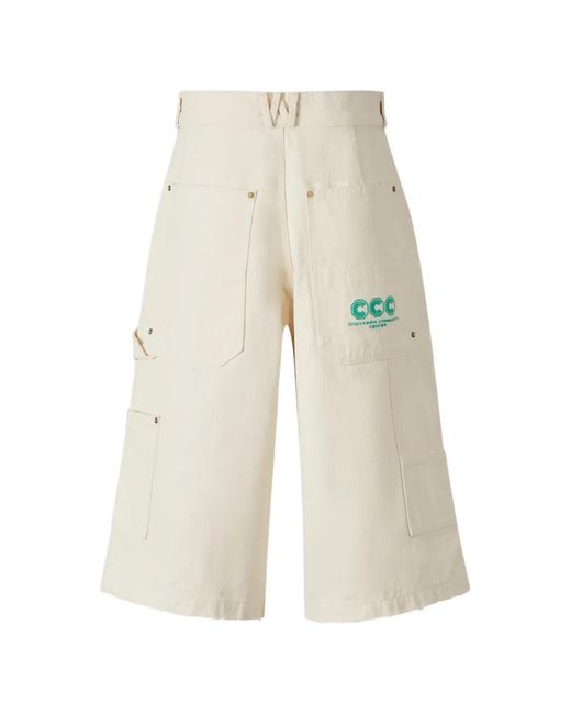 Willy Chavarria White Multi-Pockets Shorts for men