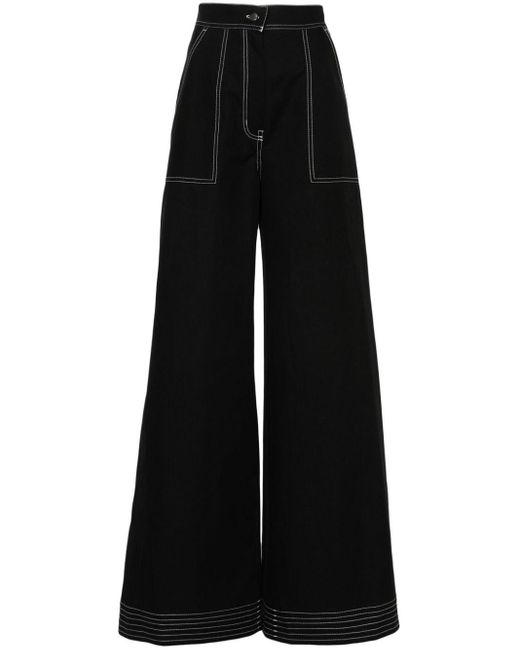 Pantaloni Oboli a gamba ampia di Max Mara in Black