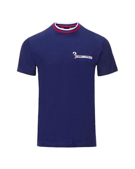 Billionaire Blue Round Neck Embroidered T-Shirt for men