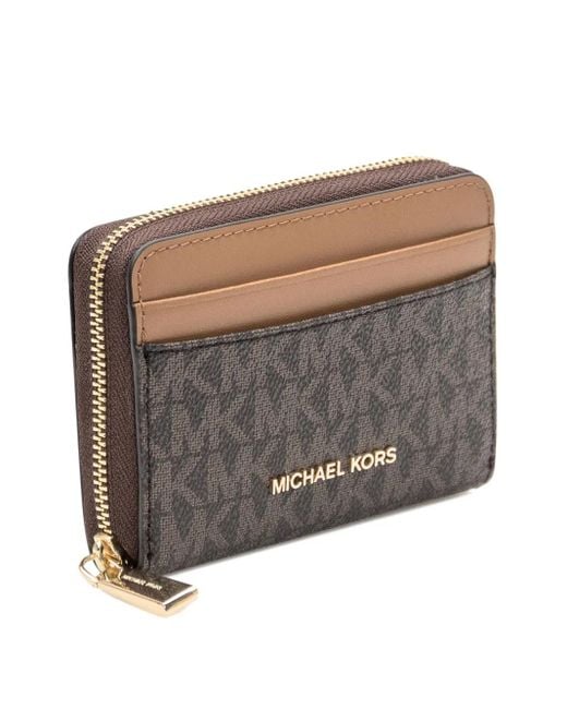 Michael Kors Gray Monogram Zip Wallet