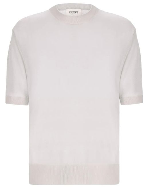 Laneus Klassisches T-Shirt in White für Herren