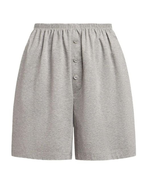12 STOREEZ Gray Cotton Button Shorts