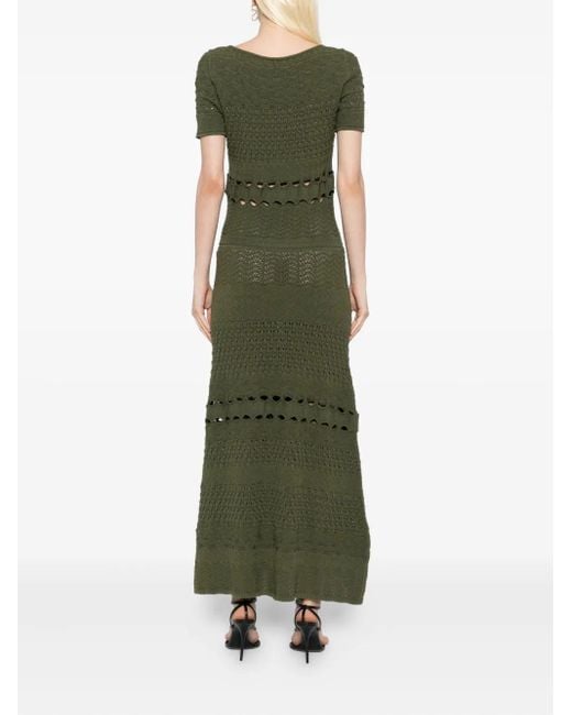 Elie Saab Green Cut-Out Midi Dress