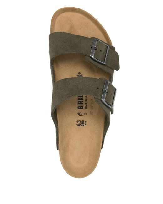 Birkenstock Arizona Pantoletten Aus Wildleder in Green für Herren