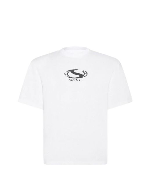 SRVC Studio White Graphic-Print T-Shirt