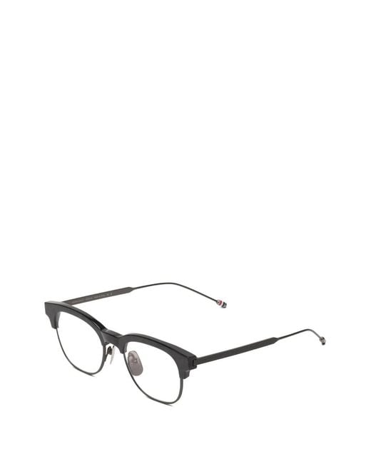 Thom Browne Black Oval-Frame Glasses