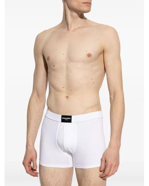 DSquared² White Logo Boxers for men