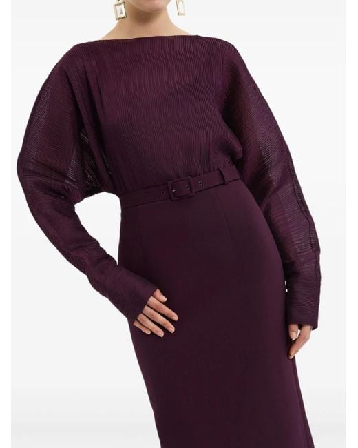 Rebecca Vallance Purple Syrah Abendkleid Mit Gürtel