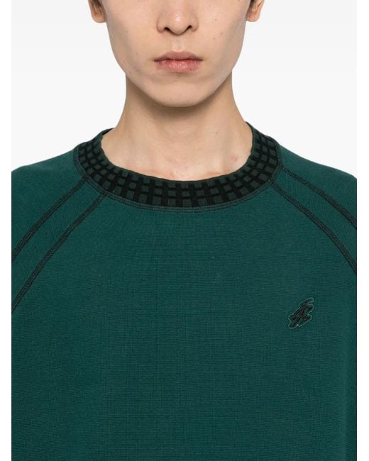 Asics Green Slogan-Embroidered T-Shirt