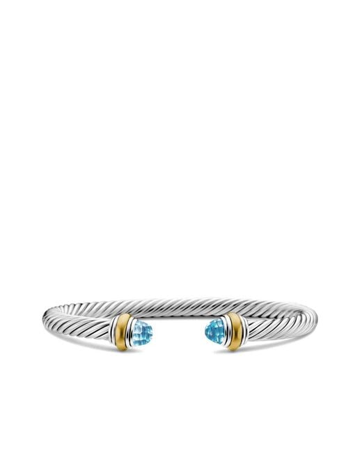 David Yurman White 14Kt And Sterling Classic Cable Bracelet