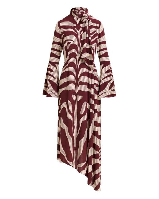 Essentiel Antwerp Red Zebra-Print Midi Dress