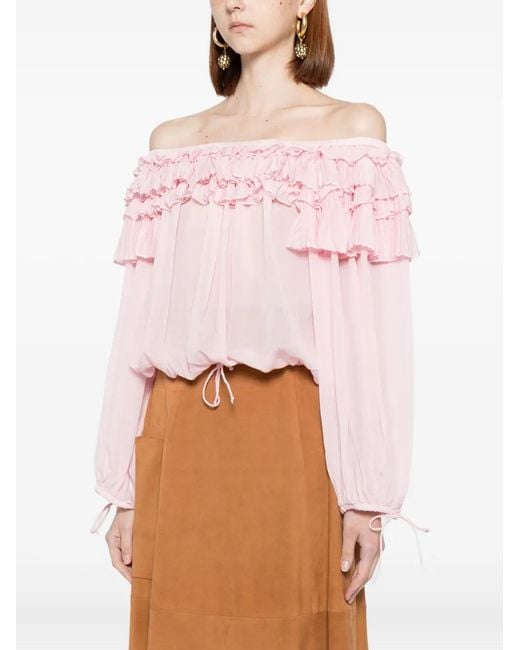 Cynthia Rowley Pink Ruffled Blouse