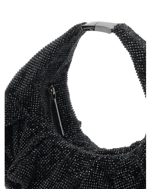 Benedetta Bruzziches Black Small Crystal-Embellished Tote Bag