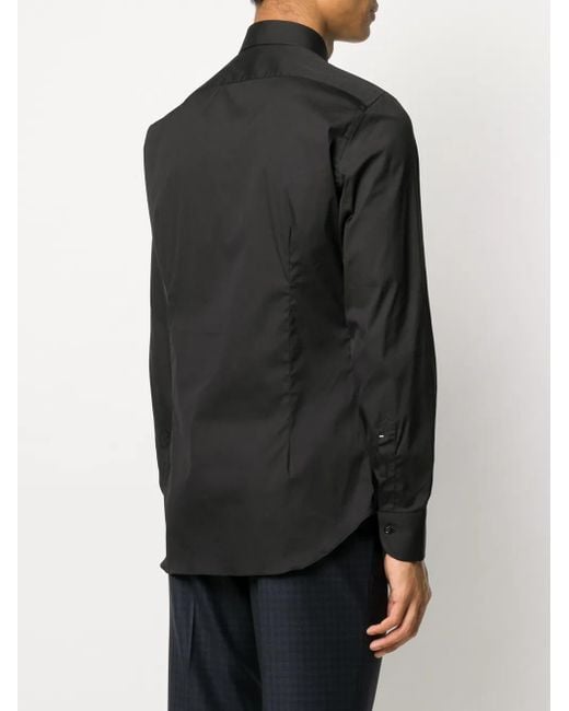 Mazzarelli Black Fitted Buttoned Shirt for men