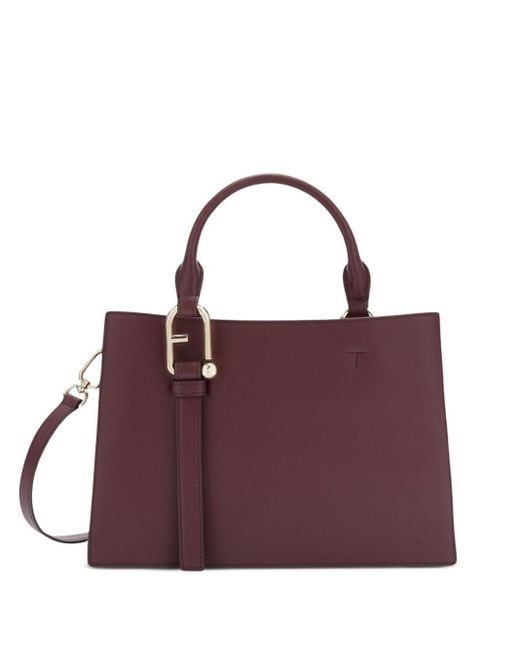 Furla Purple Logo-Plaque Tote Bag