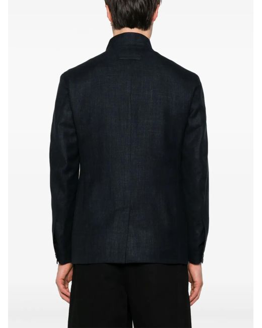 Zegna Blue Slub-Texture Jacket for men