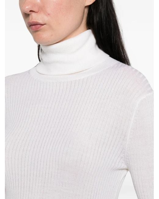 Pull Côtelé À Col Roulé EMERSON RENALDI en coloris White