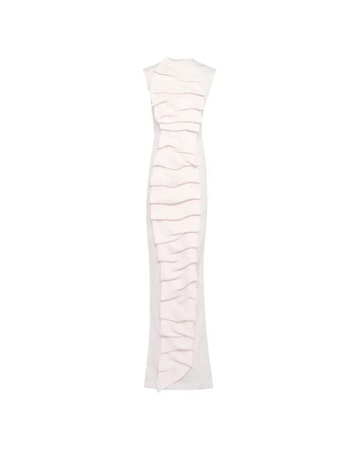 A.W.A.K.E. MODE White Ruffled Maxi Dress