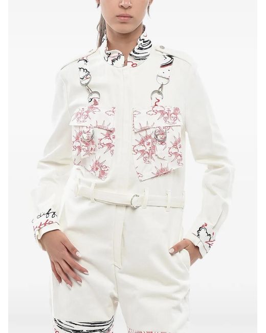 Stella McCartney White Graphic-Print Jacket