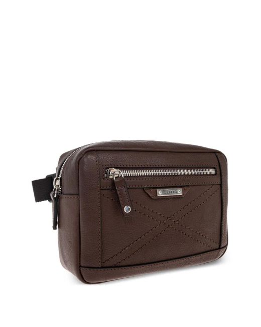 Iceberg Brown Leather Belt Bag for men