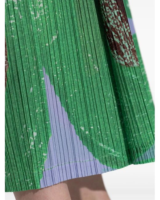 Pleats Please Issey Miyake Green Pleated Trousers