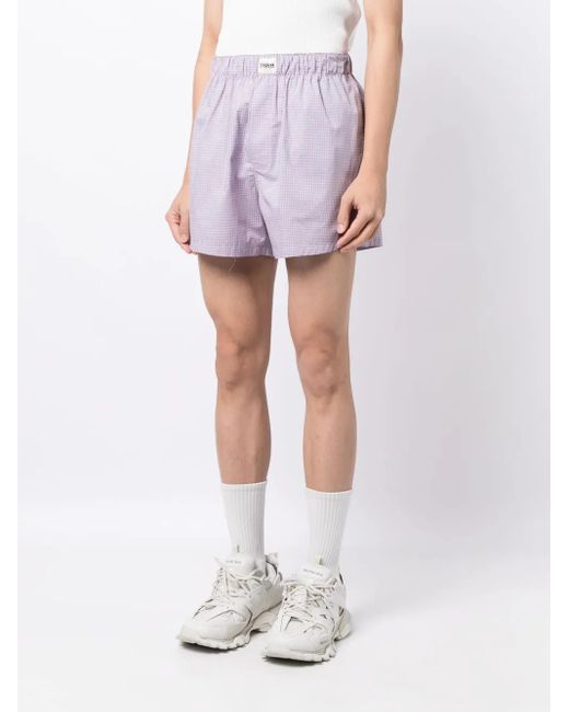 Natasha Zinko Purple Shorts Mit Vichy-Karo