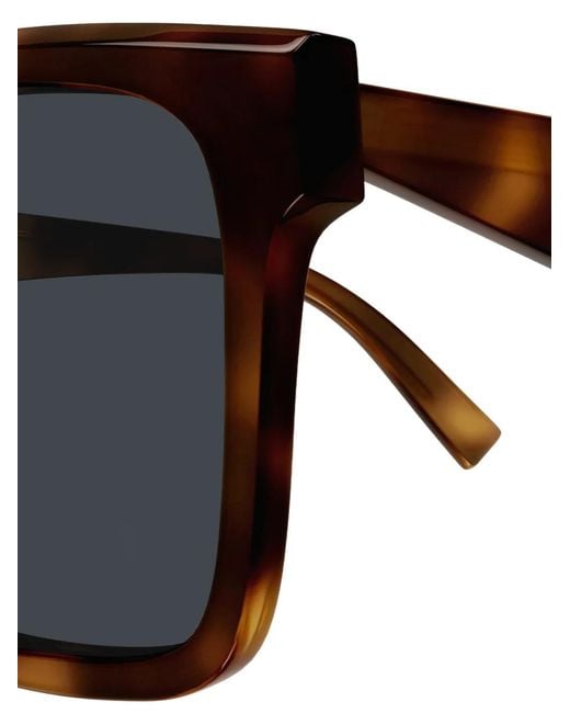 Saint Laurent Black Square-Frame Tortoiseshell Sunglasses