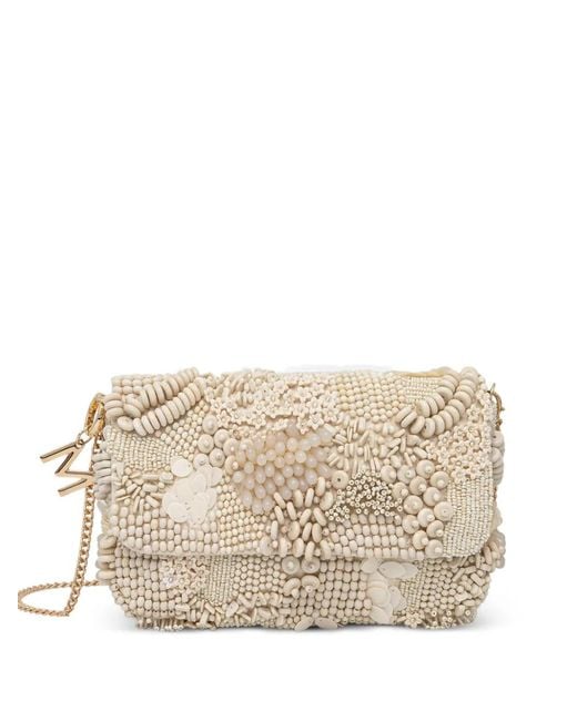 Lola Casademunt Natural Bead-Embellished Crossbody Bag