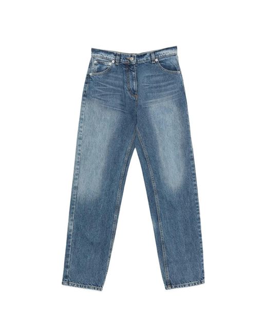 Magda Butrym Blue Faded-Effect Straight-Leg Jeans