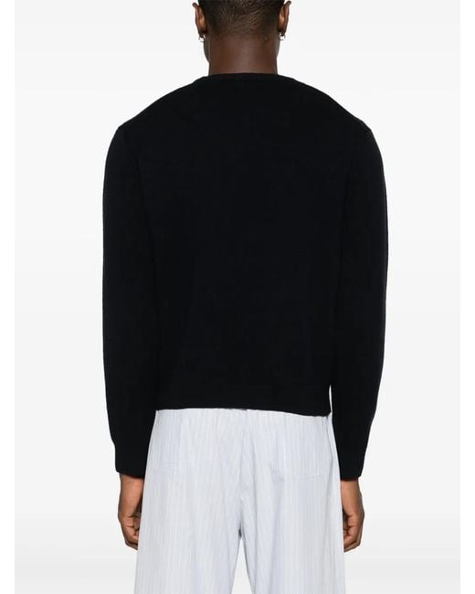 Nanushka Black Motif-Embroidered Wool Jumper for men