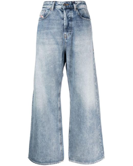 DIESEL Blue Wide-Leg-Jeans mit hohem Bund
