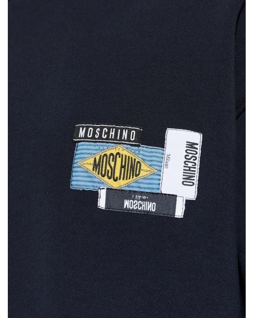 Moschino Blue Logo-Patch Sweatshirt for men
