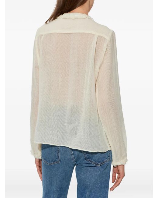 Ulla Johnson Natural Ruffled Blouse