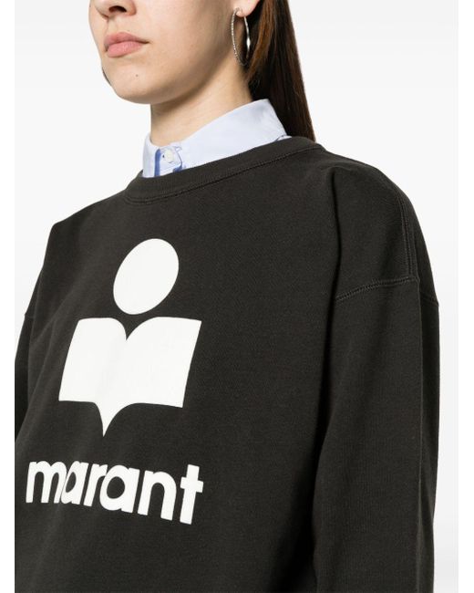 Isabel Marant Black Mobyli Flocked-logo Sweatshirt