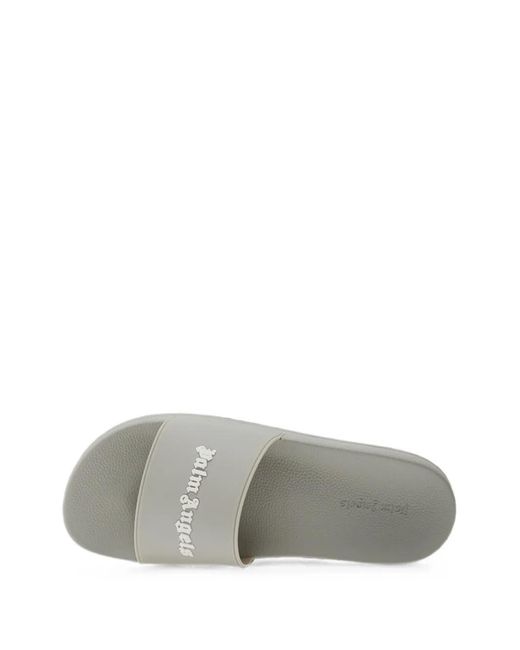 Palm Angels White Logo-Print Slides for men