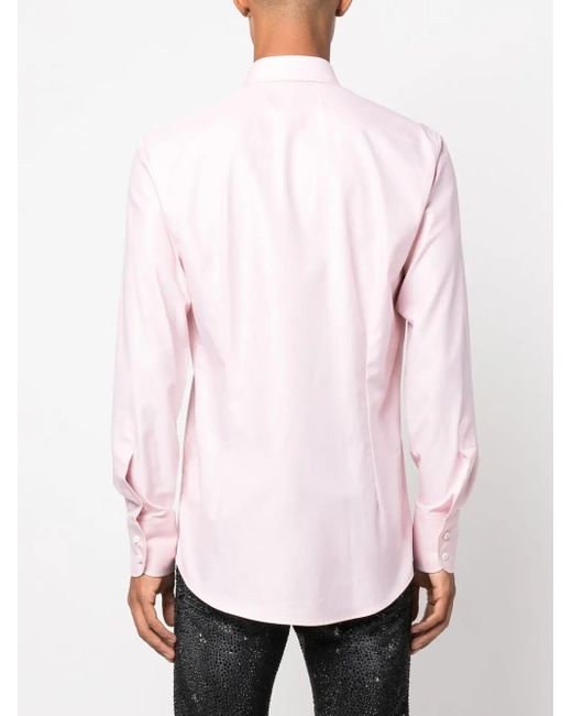 DSquared² Pink Logo-Print Button-Up Shirt for men