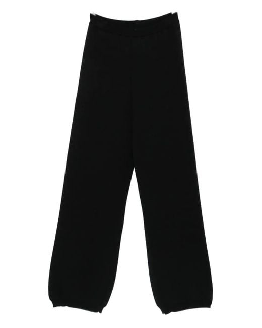 Hannes Roether Black Elastic-Ankles Pants