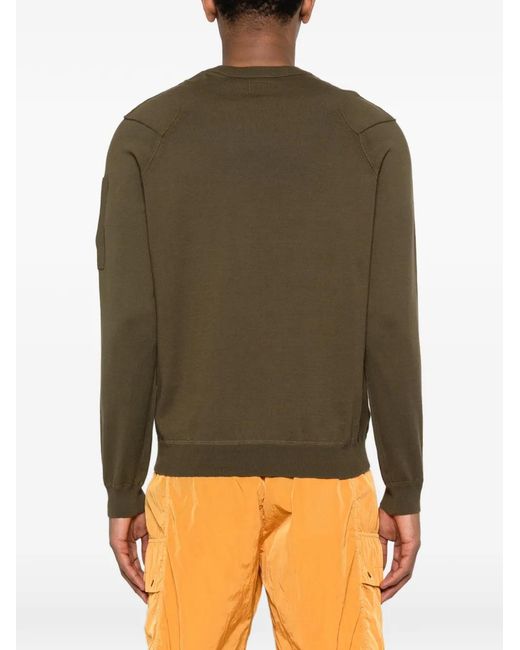C P Company Green Lens Crew-Neck Sweatshirt for men