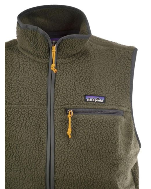 Patagonia Green Retro Pile Fleece-Texture Gilet for men