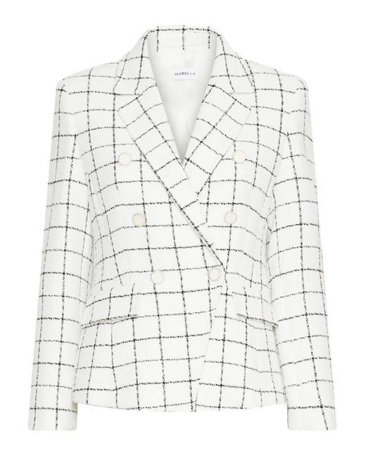 Marella Storno チェック ダブルジャケット White