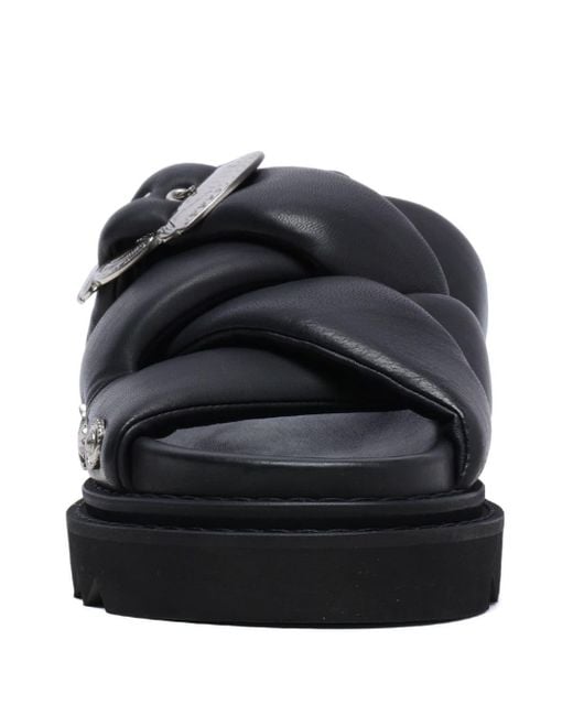 Toga Black Padded Leather Slides